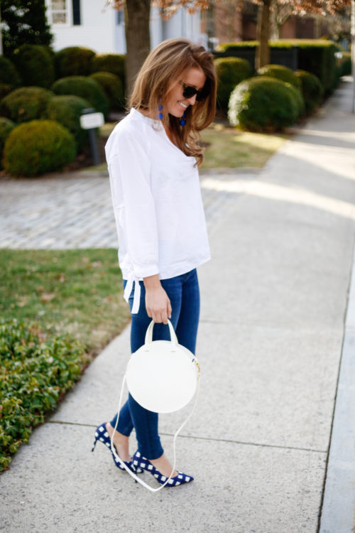 madewell-tie-sleeve-blouse-clare-v-white-circle-bag-banana-republic-gingham-heels-500x750.jpg