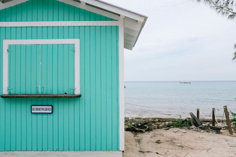 turquoise bungalow and beach