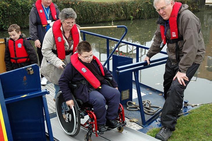 Accessible canal barge