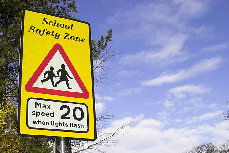 School safety zone sign