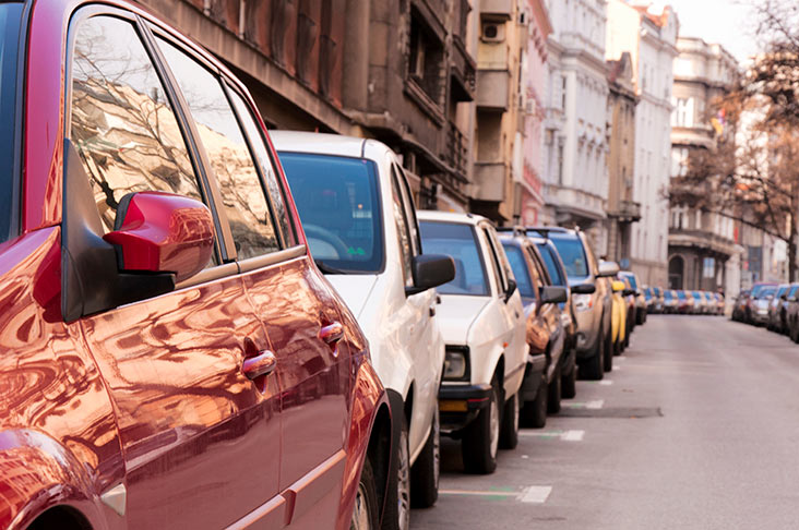 Row of parked cars