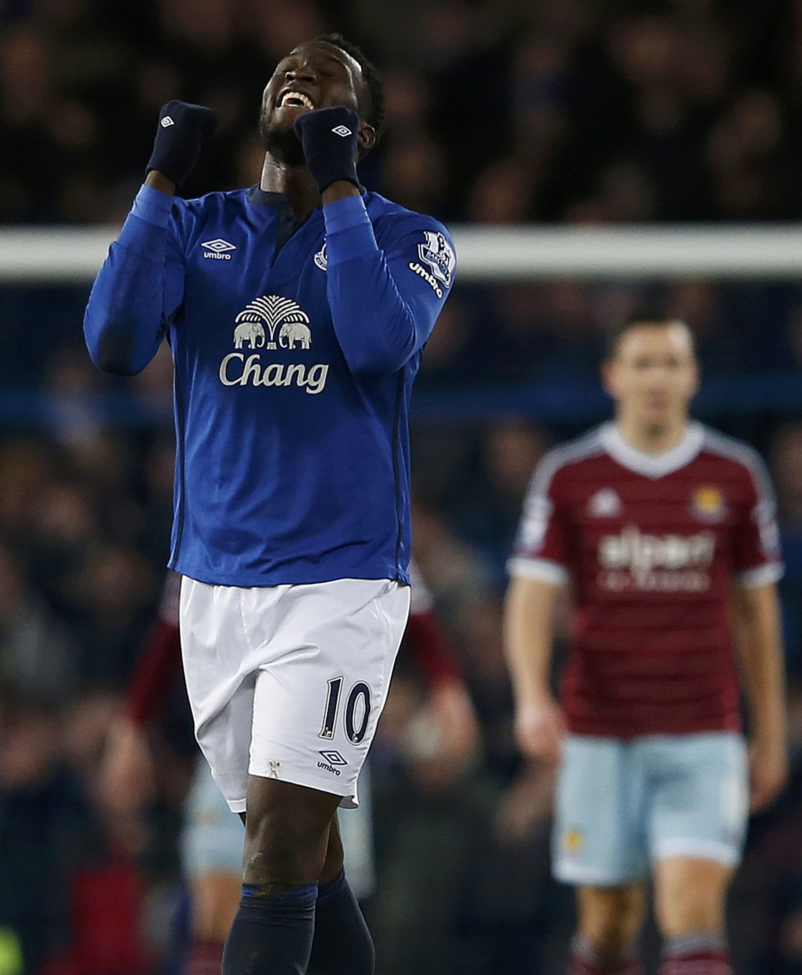 Everton's Lukaku celebrates his goal against West Ham United during their FA Cup third round soccer match in Liverpool